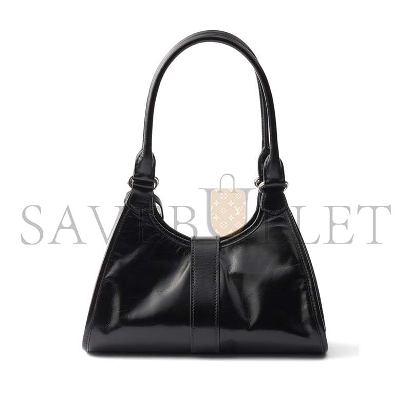 PRADA SMALL PUSH-LOCK LEATHER TOTE (26*22*18cm)